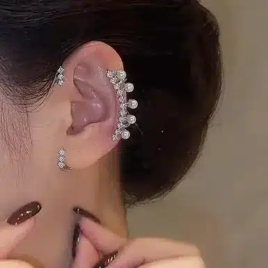 Stylish Crystal Butterfly Hoop & Ear Cuff